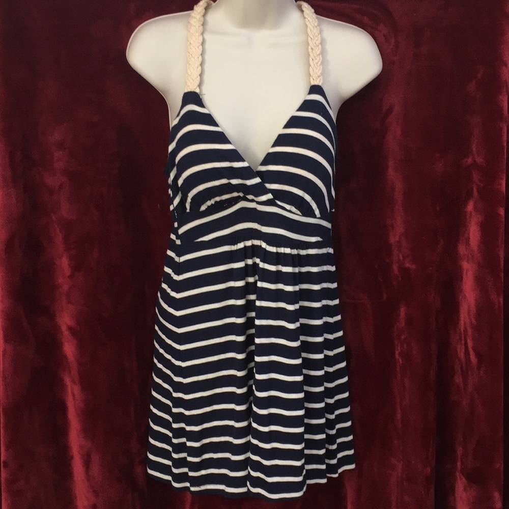 Pink rose striped mini summer dress!